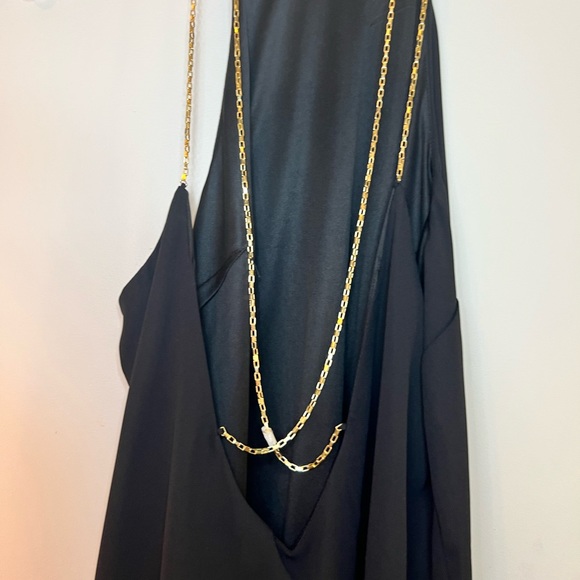 black halter top with gold chains in the back - Picture 2 of 5